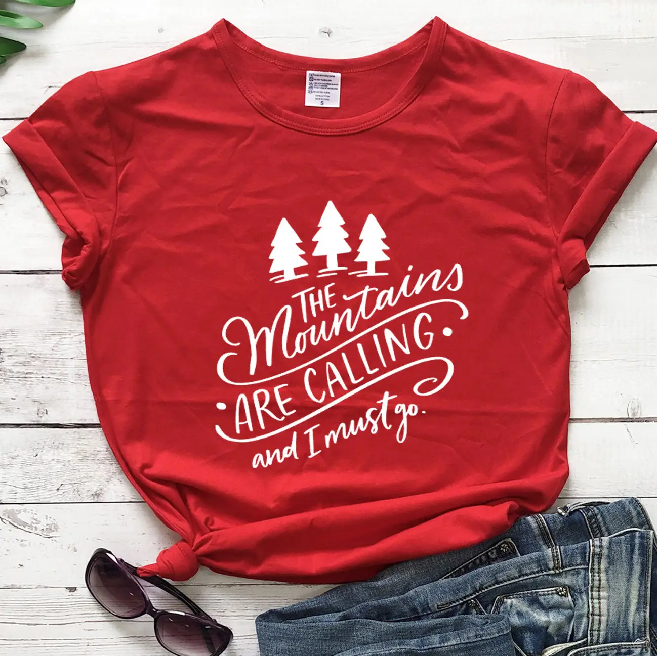 Men Navy T-Shirt Three Trees Design Short Sleeve - Image 8