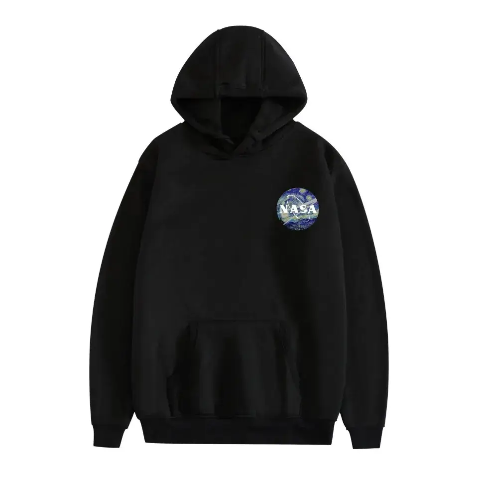 Black NASA Space Hooded Sweatshirt for Men Women - Image 19