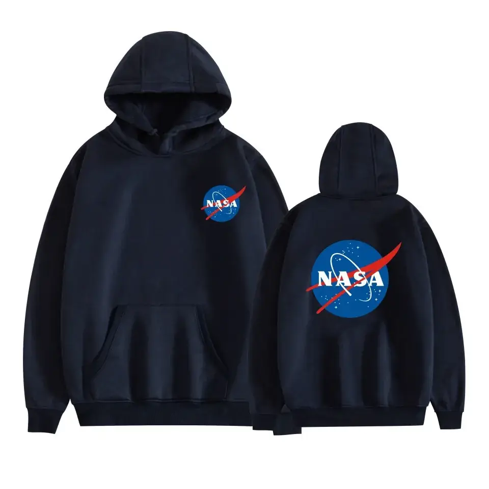 Black NASA Space Hooded Sweatshirt for Men Women - Image 16