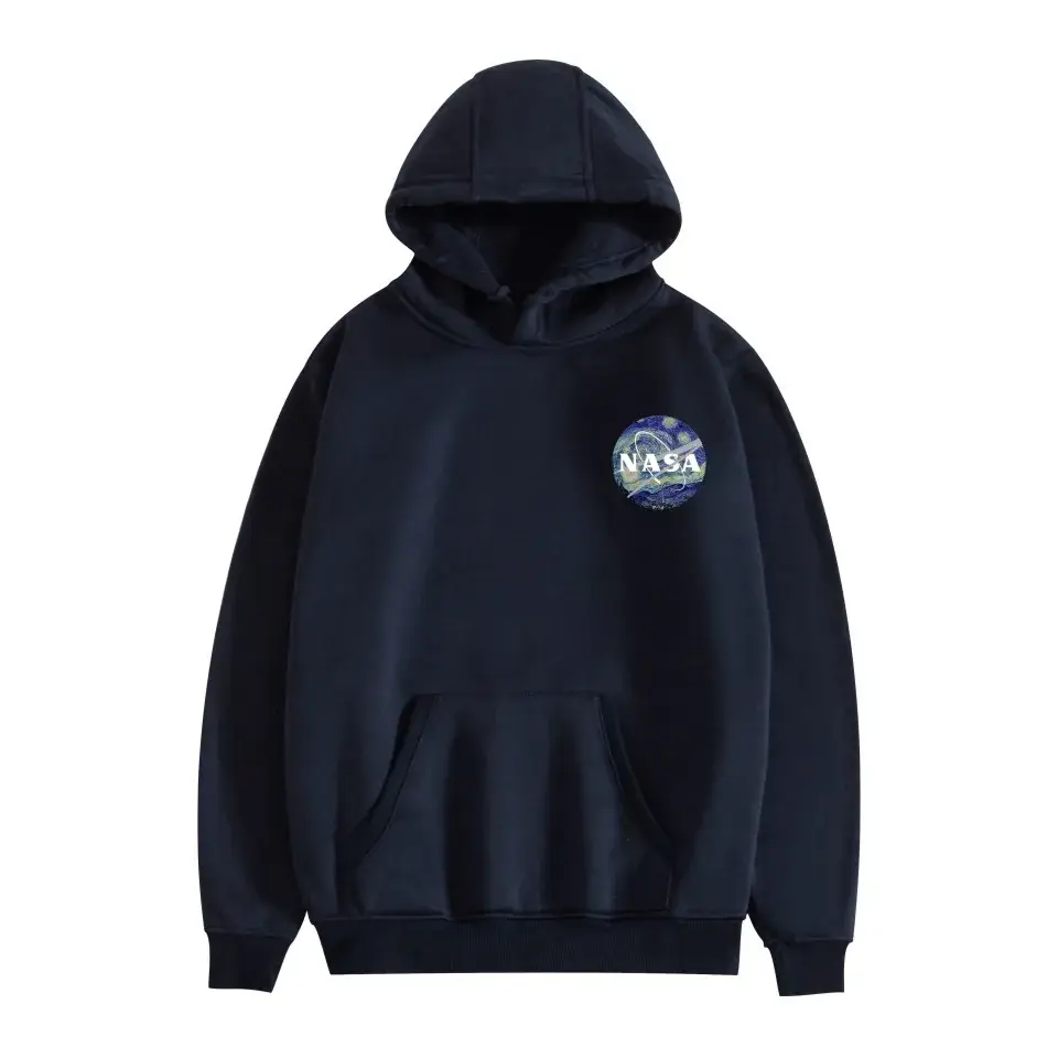 Black NASA Space Hooded Sweatshirt for Men Women - Image 22