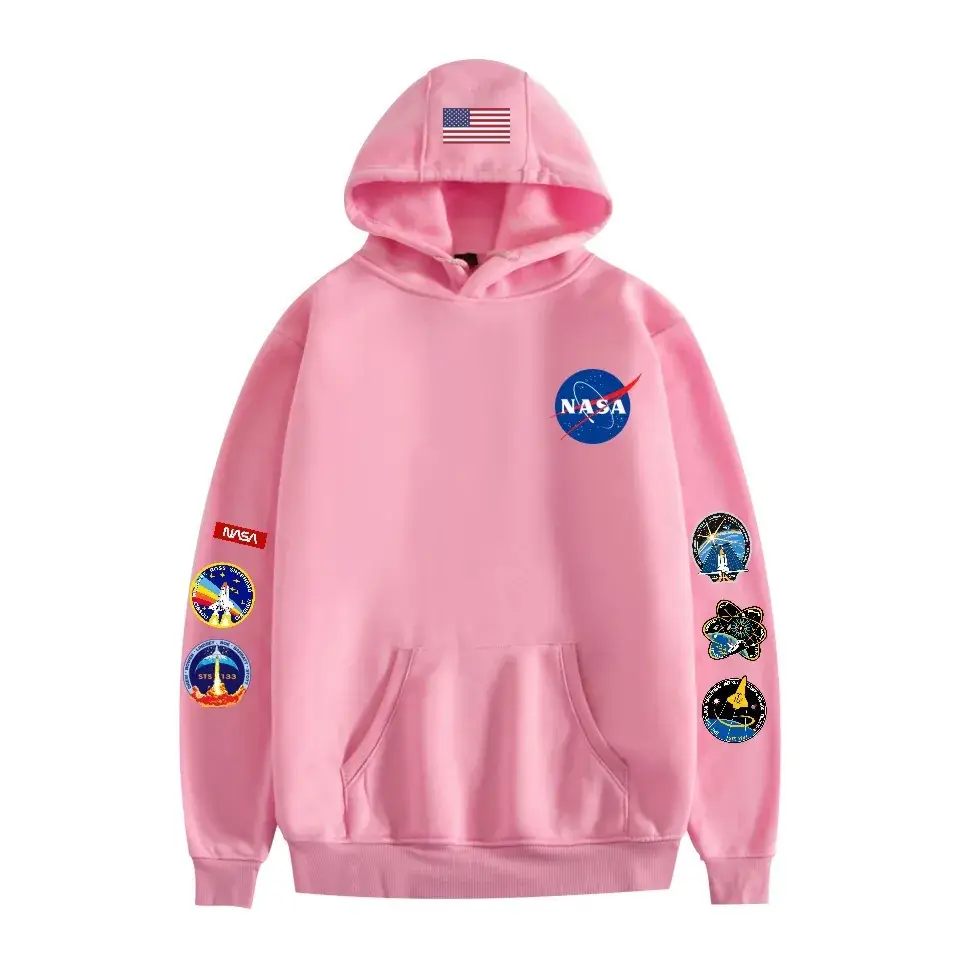 Black NASA Space Hooded Sweatshirt for Men Women - Image 5