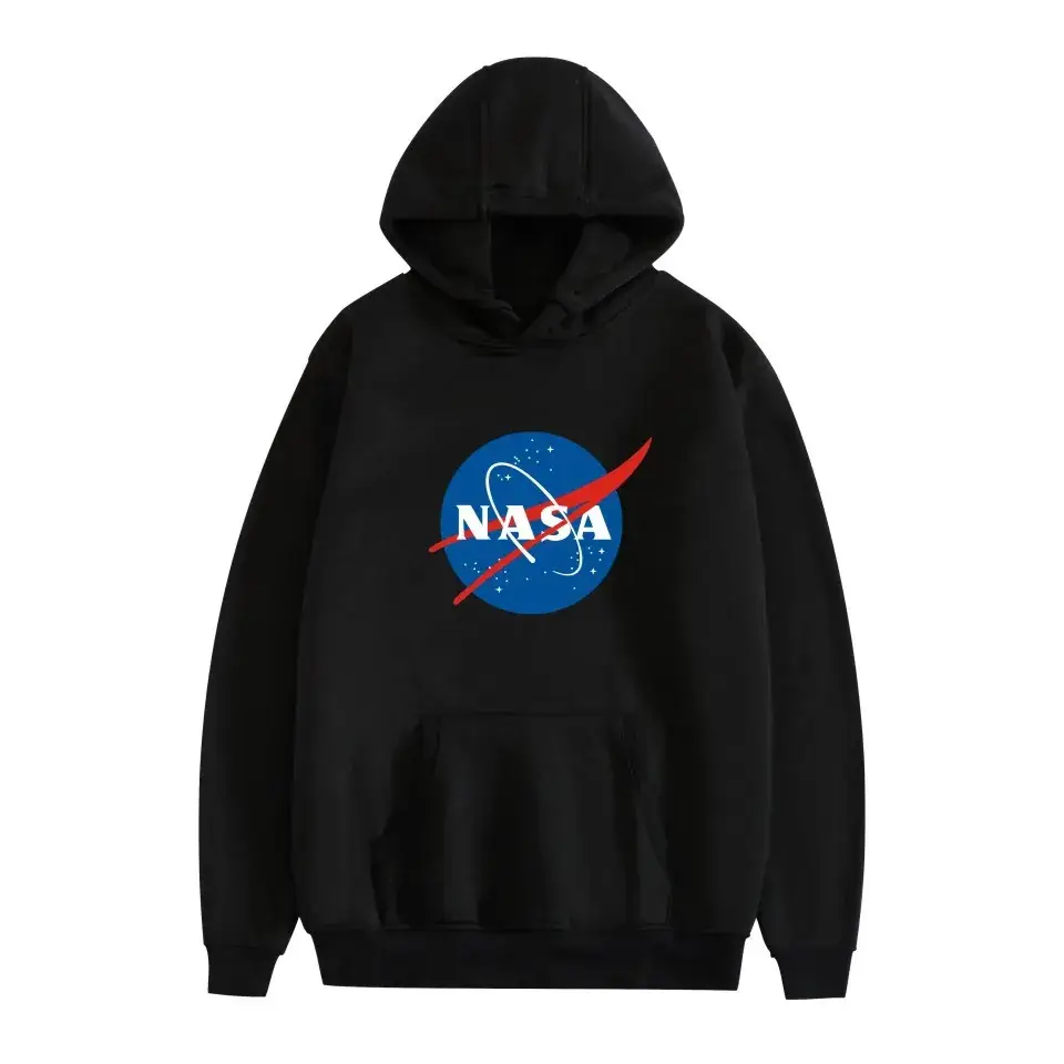 Black NASA Space Hooded Sweatshirt for Men Women - Image 7