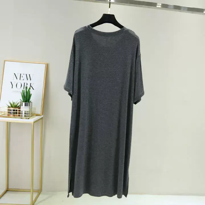 Women Spring Large Split Skirt Dress Grey Modal — feature 27