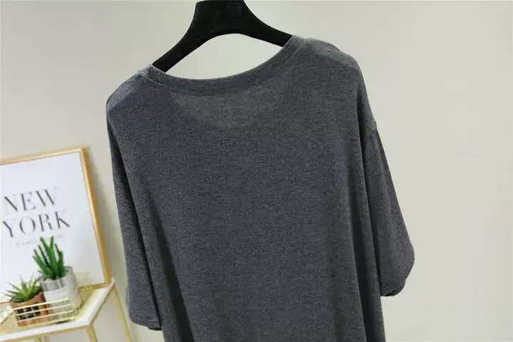 Women Spring Large Split Skirt Dress Grey Modal — feature 31