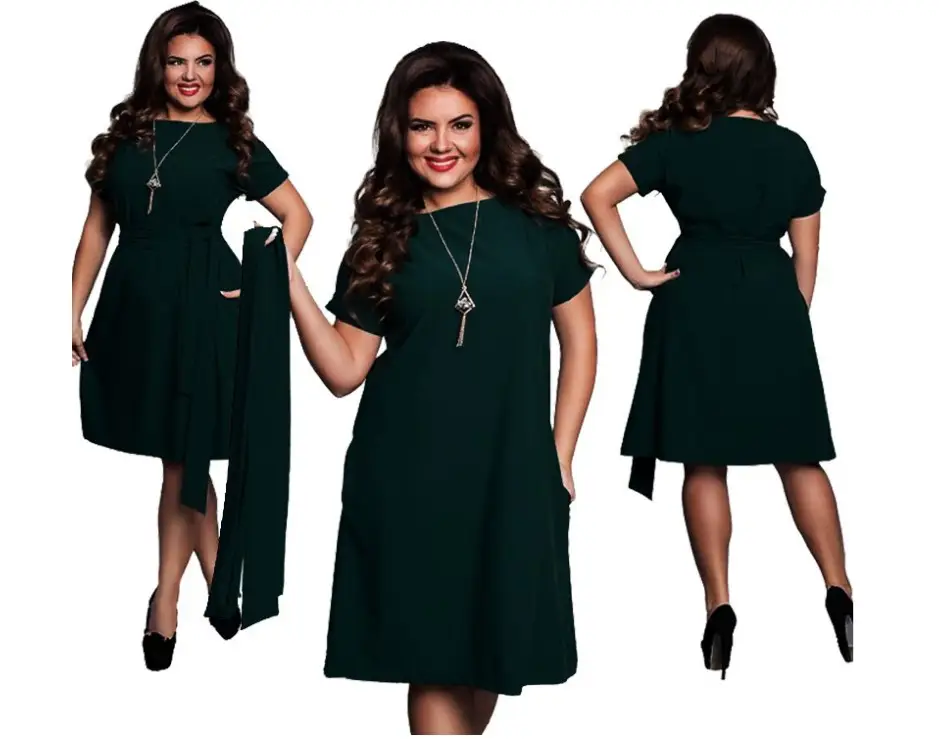 Plus Size Burgundy Lace-Up Skirt Dress - Image 4
