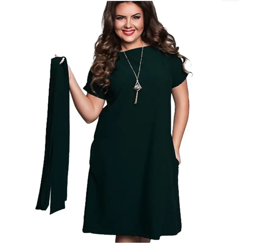 Plus Size Burgundy Lace-Up Skirt Dress - Image 2