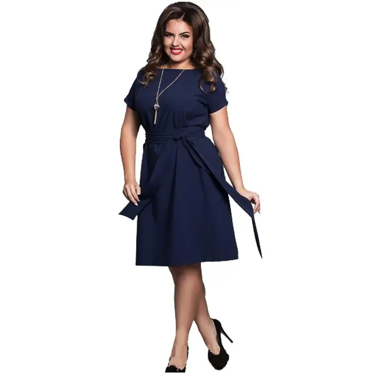 Plus Size Burgundy Lace-Up Skirt Dress - Image 3