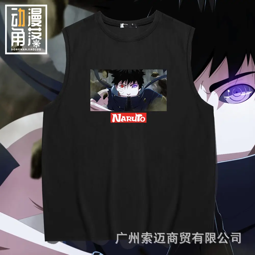 Men Sleeveless Naruto Manga T-Shirt Yellow - Image 9