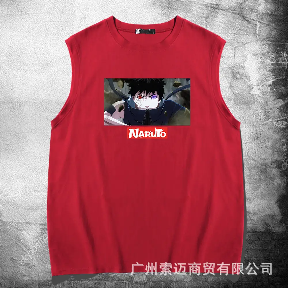 Men Sleeveless Naruto Manga T-Shirt Yellow - Image 4