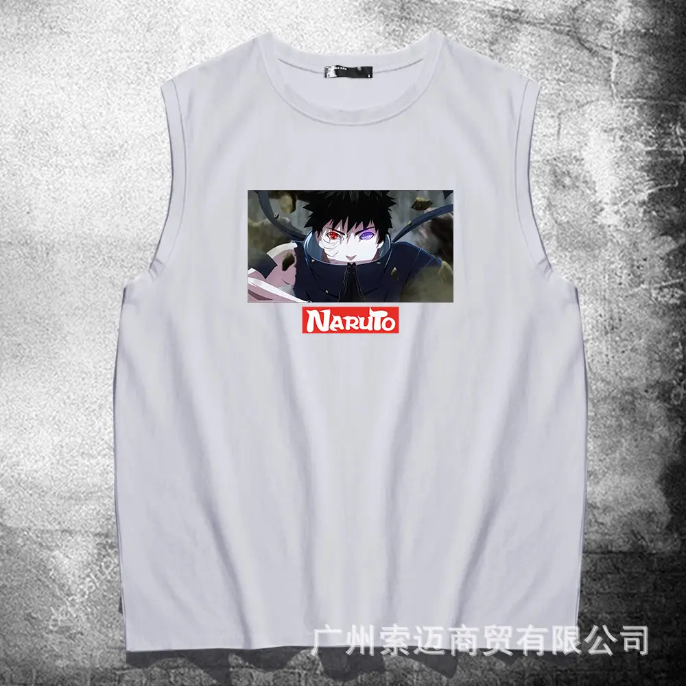 Men Sleeveless Naruto Manga T-Shirt Yellow - Image 2