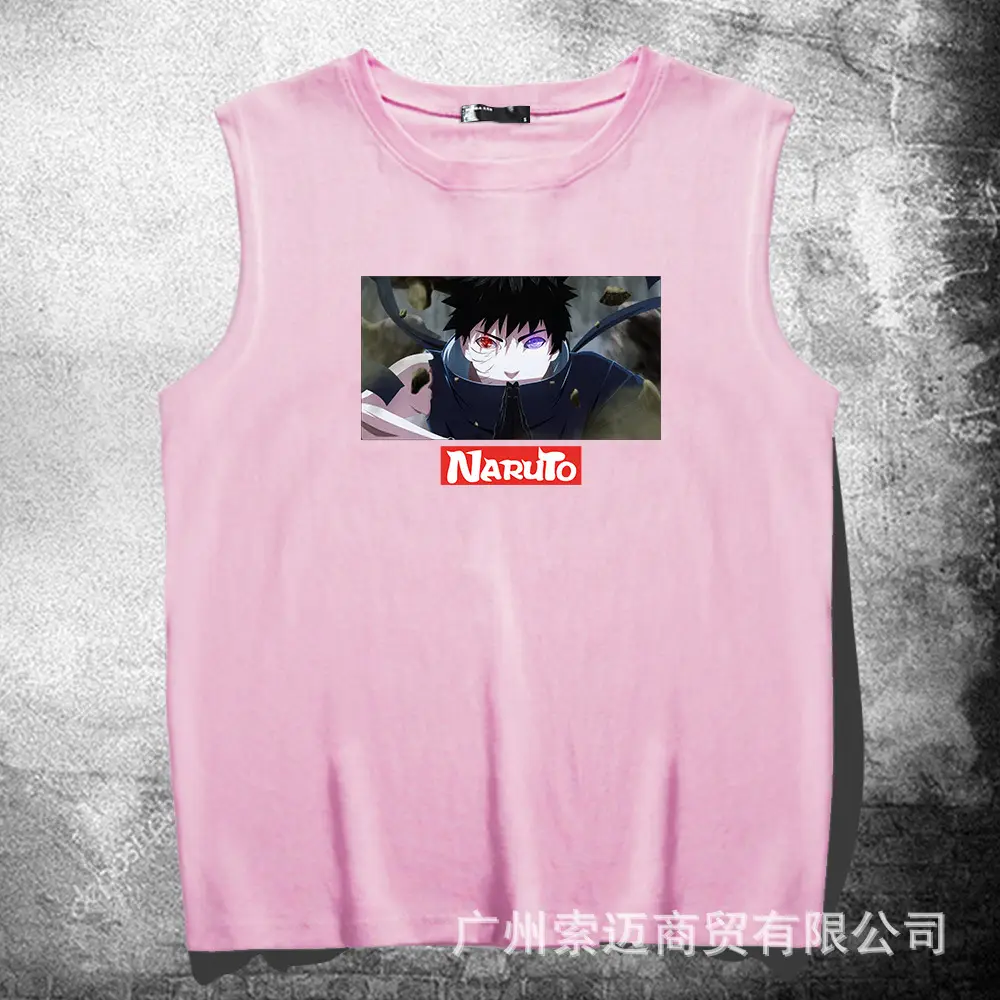 Men Sleeveless Naruto Manga T-Shirt Yellow - Image 6