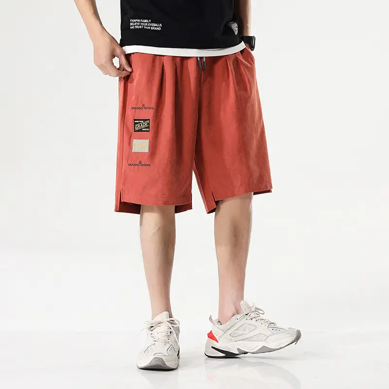 Men Red Korean Style Quick-Drying Shorts - Image 3