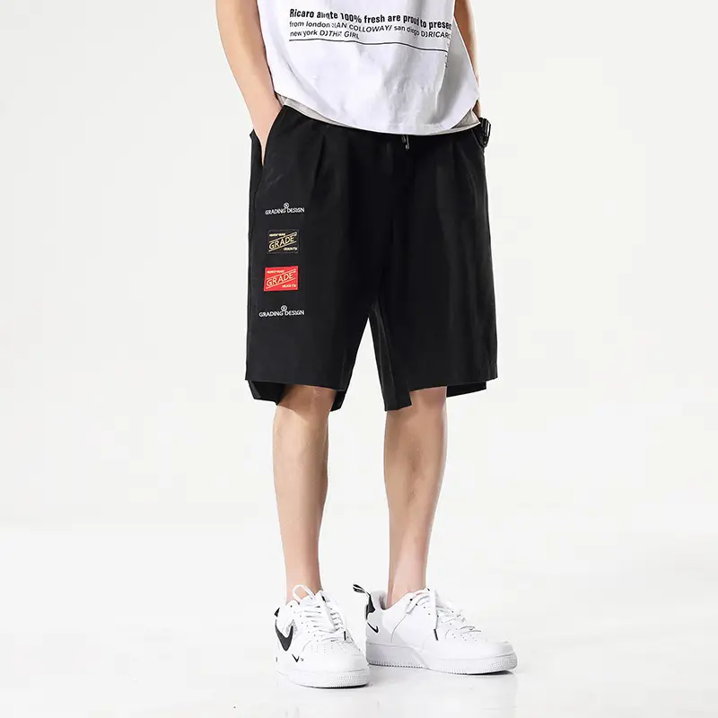 Men Red Korean Style Quick-Drying Shorts - Image 2