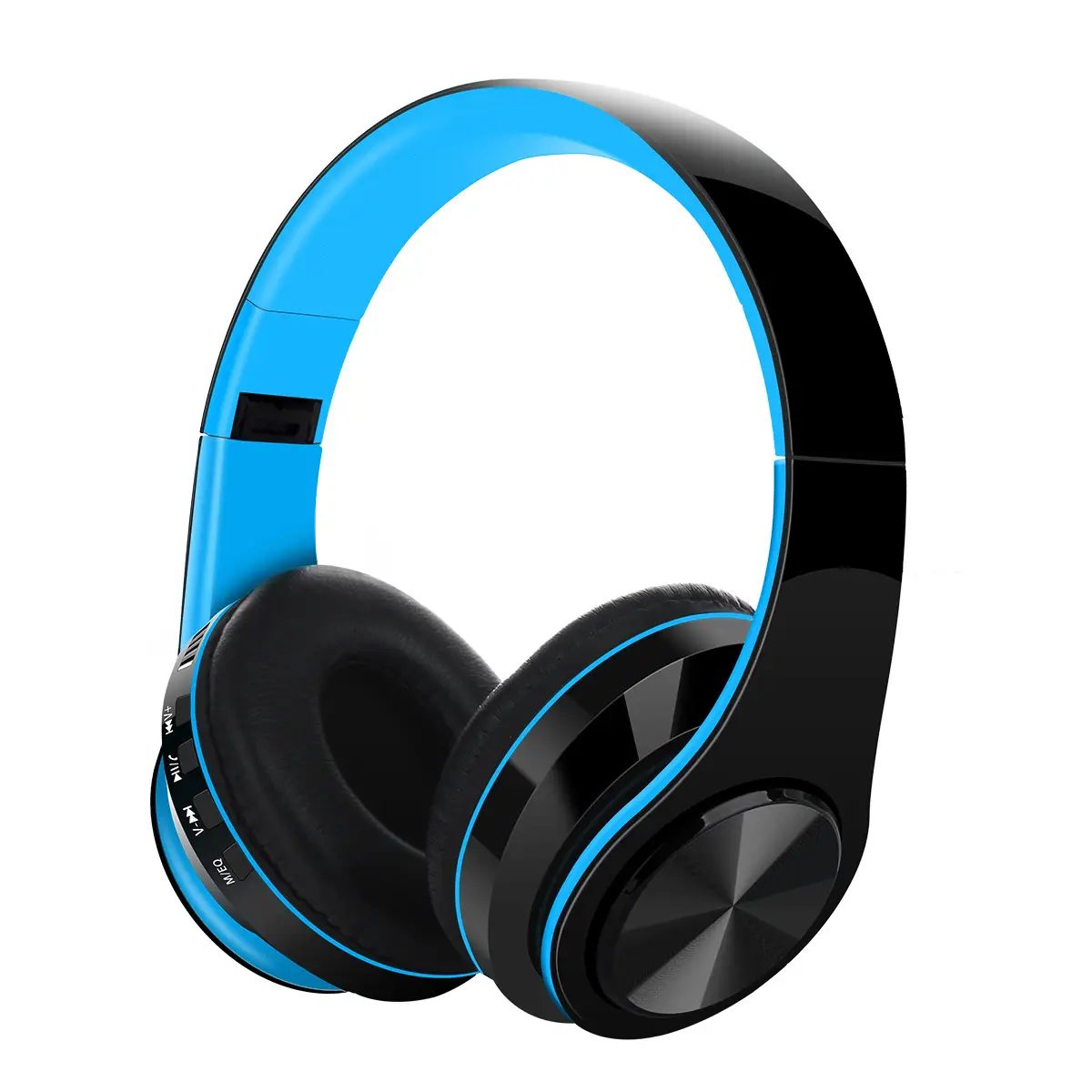Wireless Bluetooth Headset Red Black Foldable with Heavy Bass - Image 4