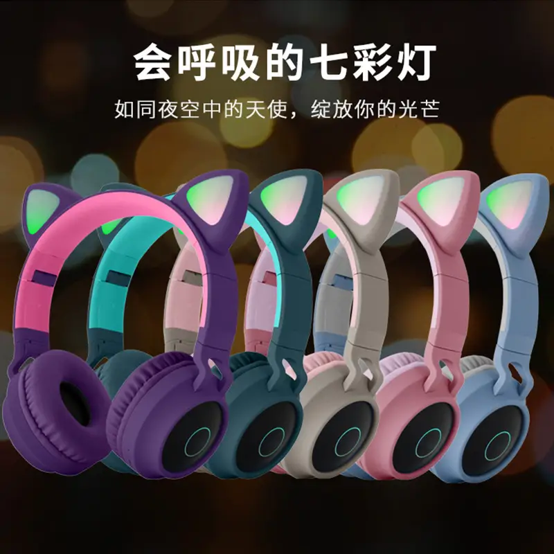 Cat Ears Bluetooth Headset with Glowing LED - Image 7