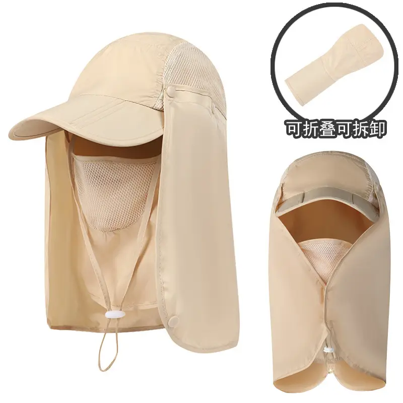 Men's UV50+ Fisherman Sun Hat with Full Face Cover - Image 2