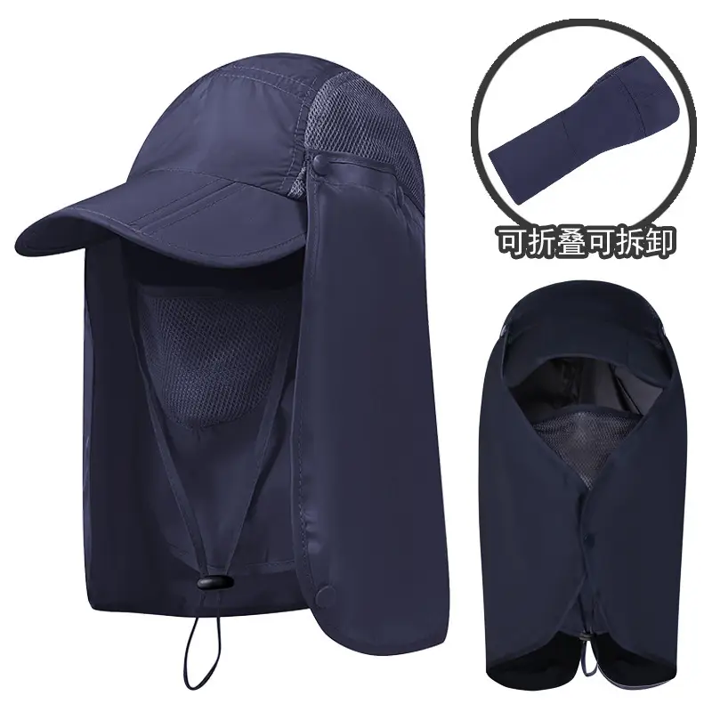 Men's UV50+ Fisherman Sun Hat with Full Face Cover - Image 5