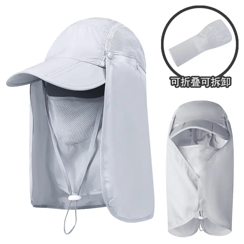 Men's UV50+ Fisherman Sun Hat with Full Face Cover - Image 6