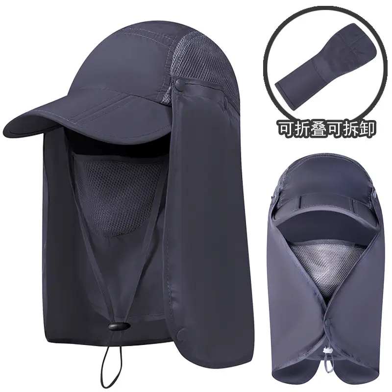 Men's UV50+ Fisherman Sun Hat with Full Face Cover - Image 7