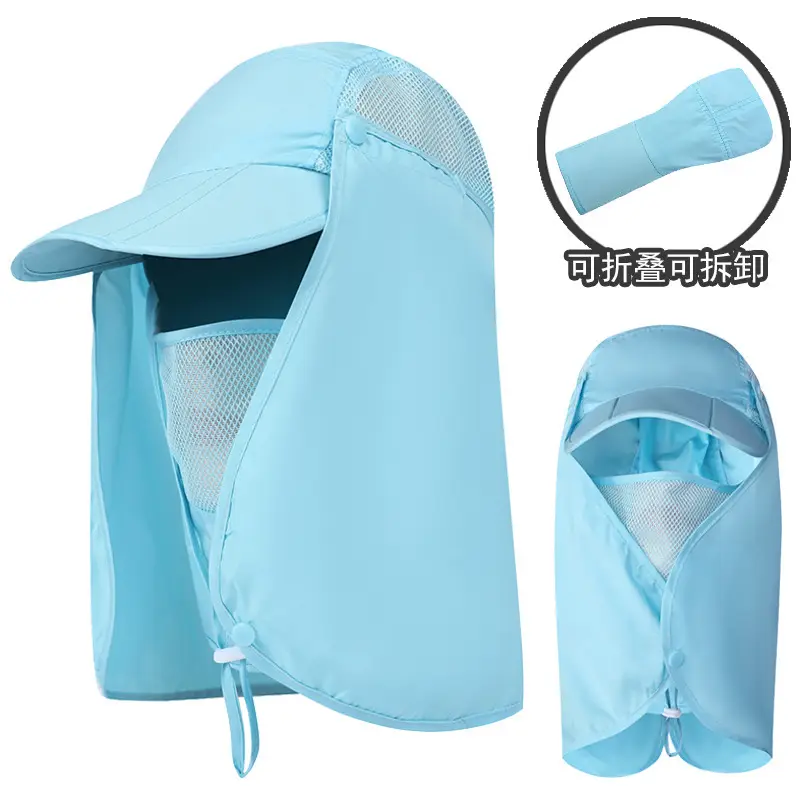 Men's UV50+ Fisherman Sun Hat with Full Face Cover - Image 9