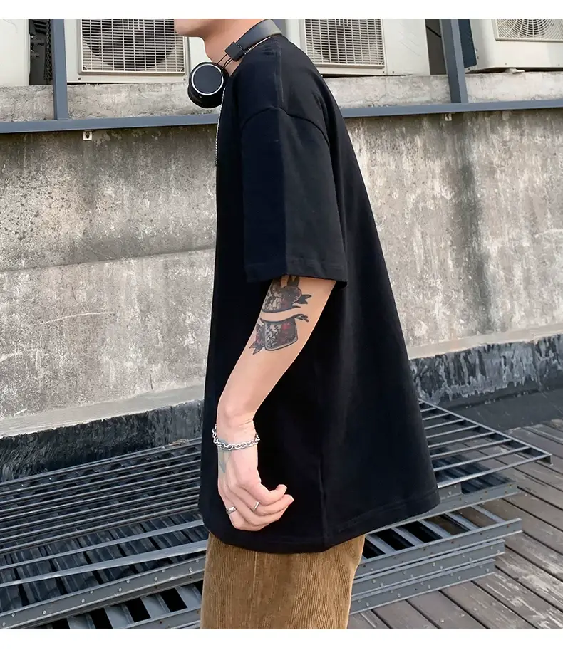 Men Korean Style T-shirt Short Sleeve Solid Color — feature 11