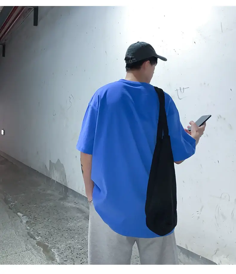 Men Korean Style T-shirt Short Sleeve Solid Color — feature 20