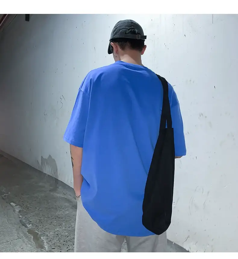 Men Korean Style T-shirt Short Sleeve Solid Color — feature 21