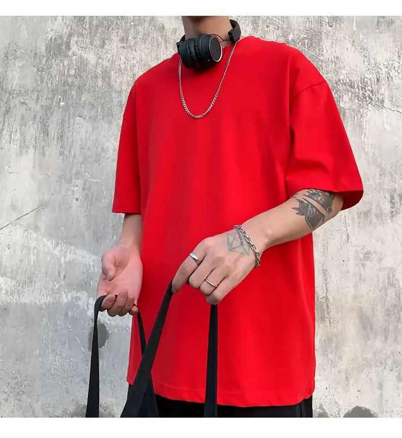 Men Korean Style T-shirt Short Sleeve Solid Color — feature 27