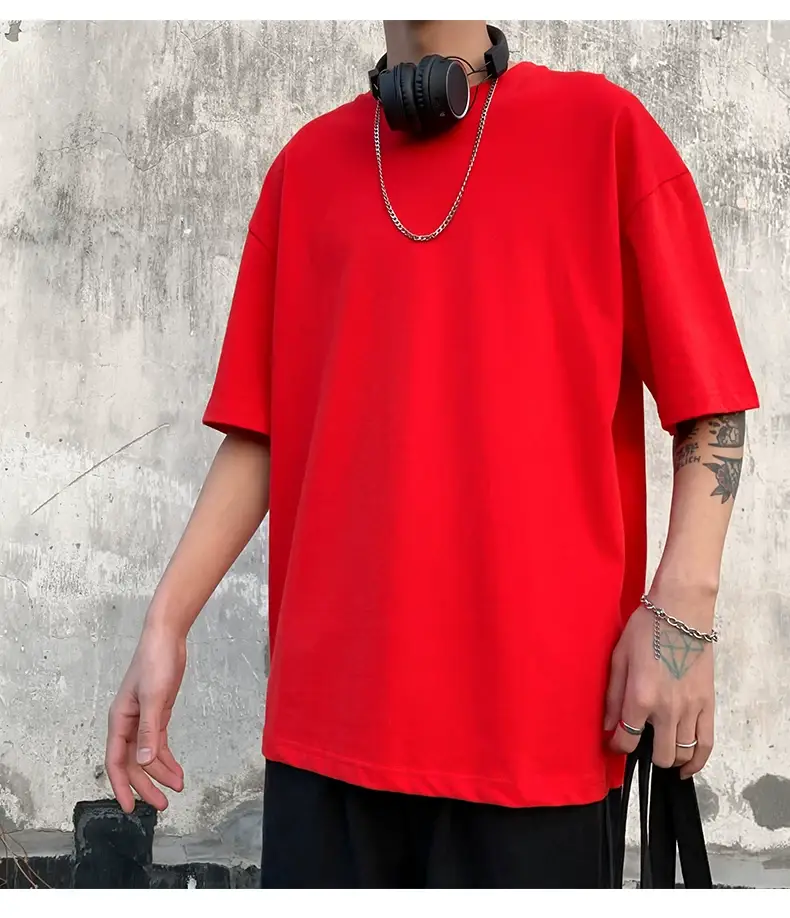 Men Korean Style T-shirt Short Sleeve Solid Color — feature 28