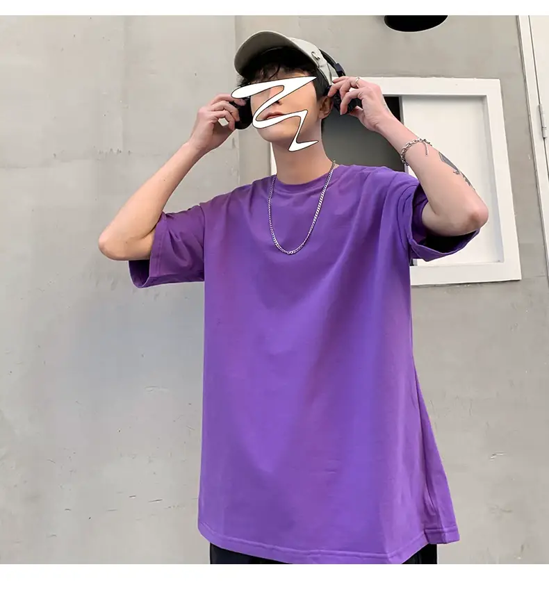 Men Korean Style T-shirt Short Sleeve Solid Color — feature 49