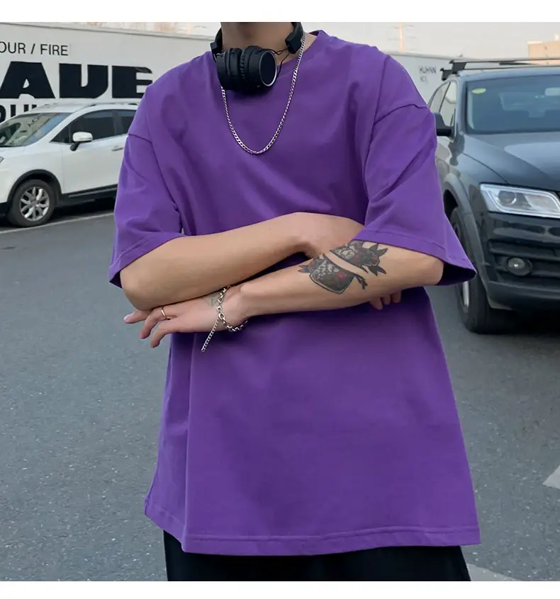 Men Korean Style T-shirt Short Sleeve Solid Color — feature 51