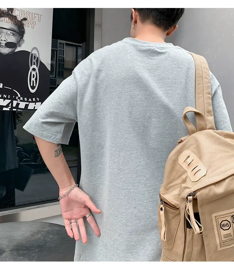 Men Korean Style T-shirt Short Sleeve Solid Color — feature 60