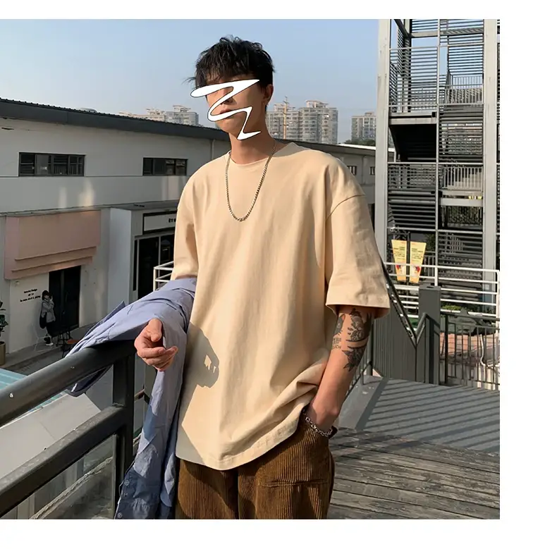 Men Korean Style T-shirt Short Sleeve Solid Color — feature 63