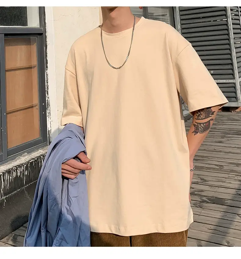 Men Korean Style T-shirt Short Sleeve Solid Color — feature 64