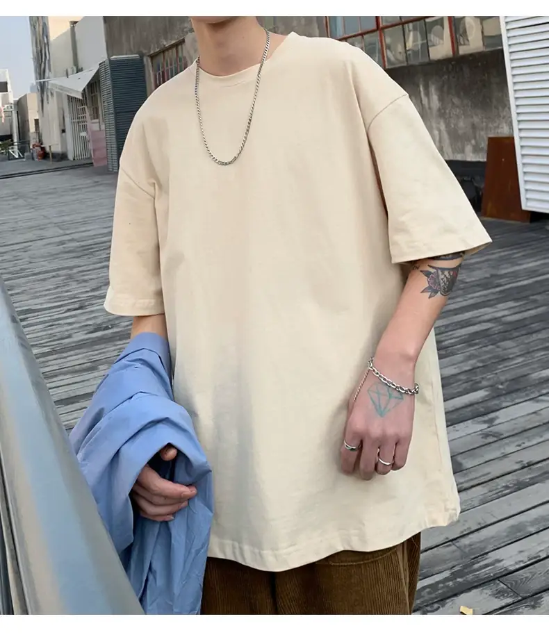 Men Korean Style T-shirt Short Sleeve Solid Color — feature 66