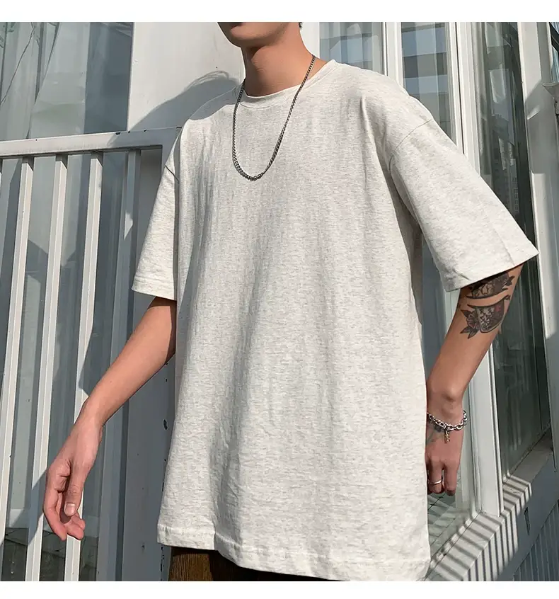 Men Korean Style T-shirt Short Sleeve Solid Color — feature 72