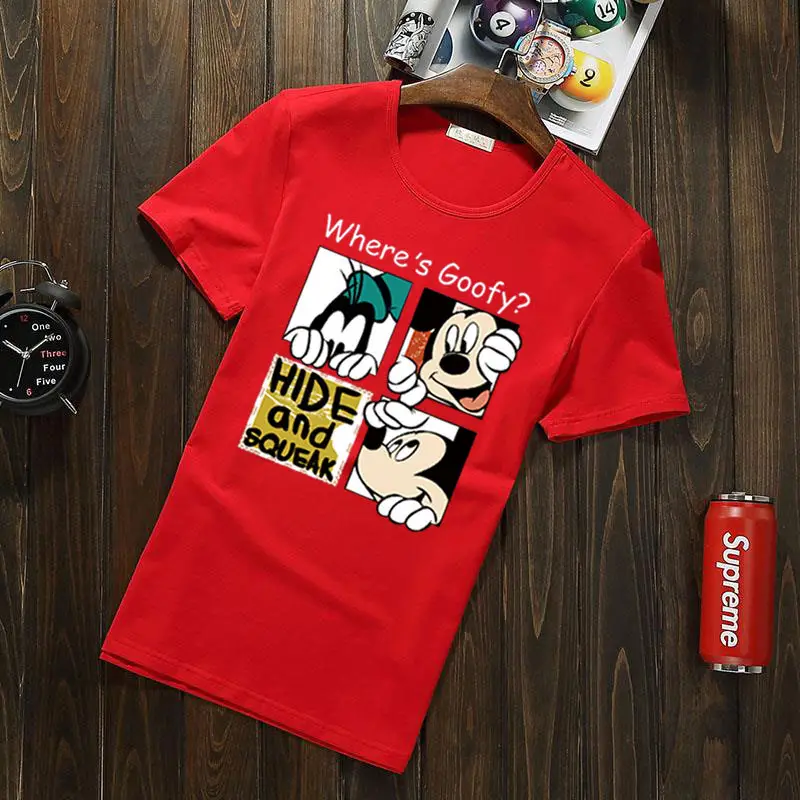 Men Grey Mickey Digital Print T-Shirt Short Sleeve - Image 2