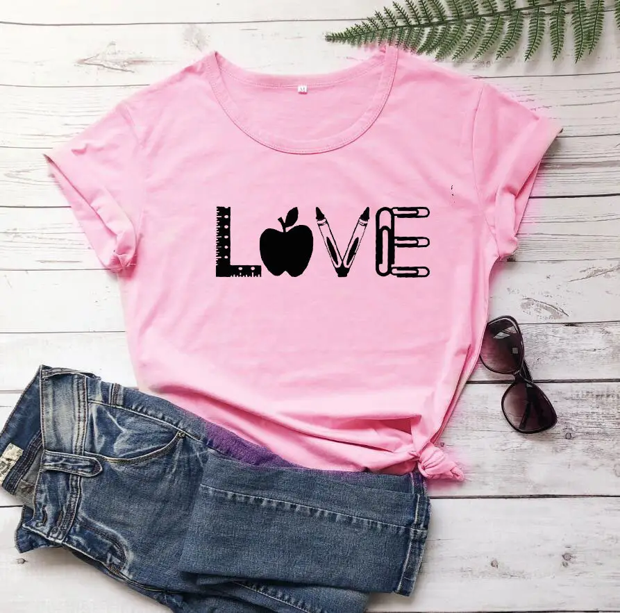 Love Apple Graphic T-Shirt Yellow Short Sleeve - Image 4