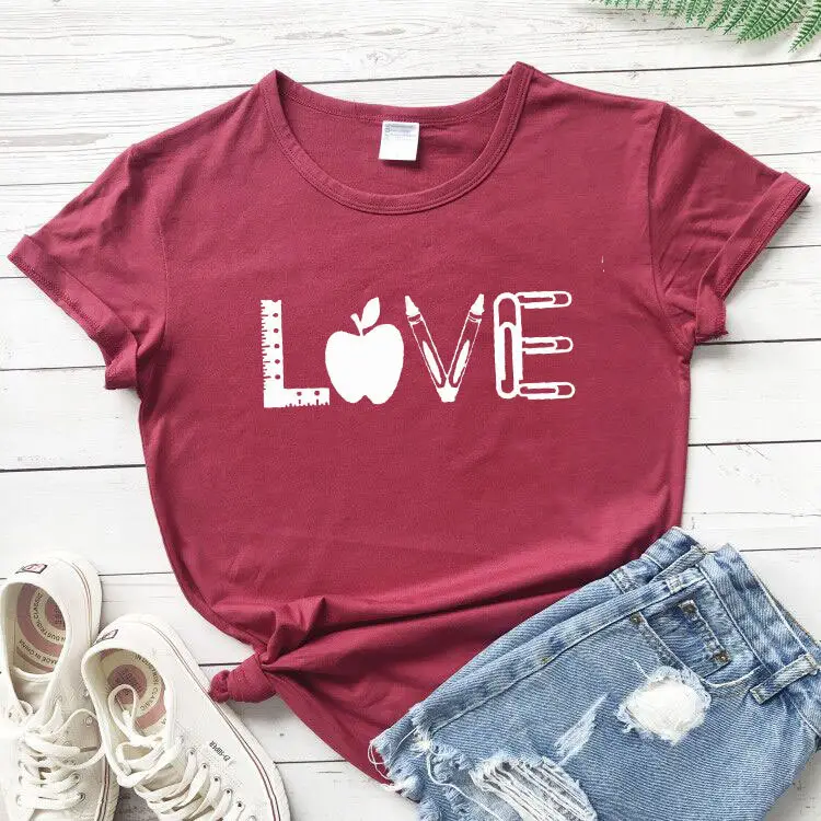 Love Apple Graphic T-Shirt Yellow Short Sleeve - Image 9
