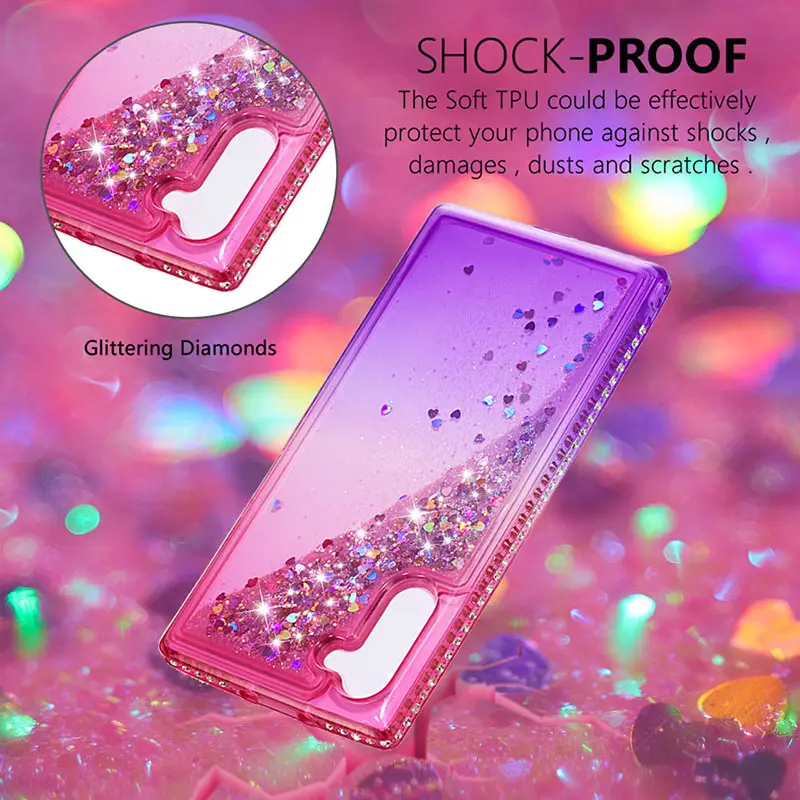 Liquid Sand Phone Case with Rhinestones & Two-Tone Gradient - Image 6