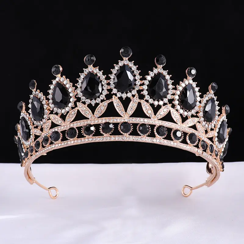 European & American Bride Crown with Drop Diamond & Princess Design - Image 23