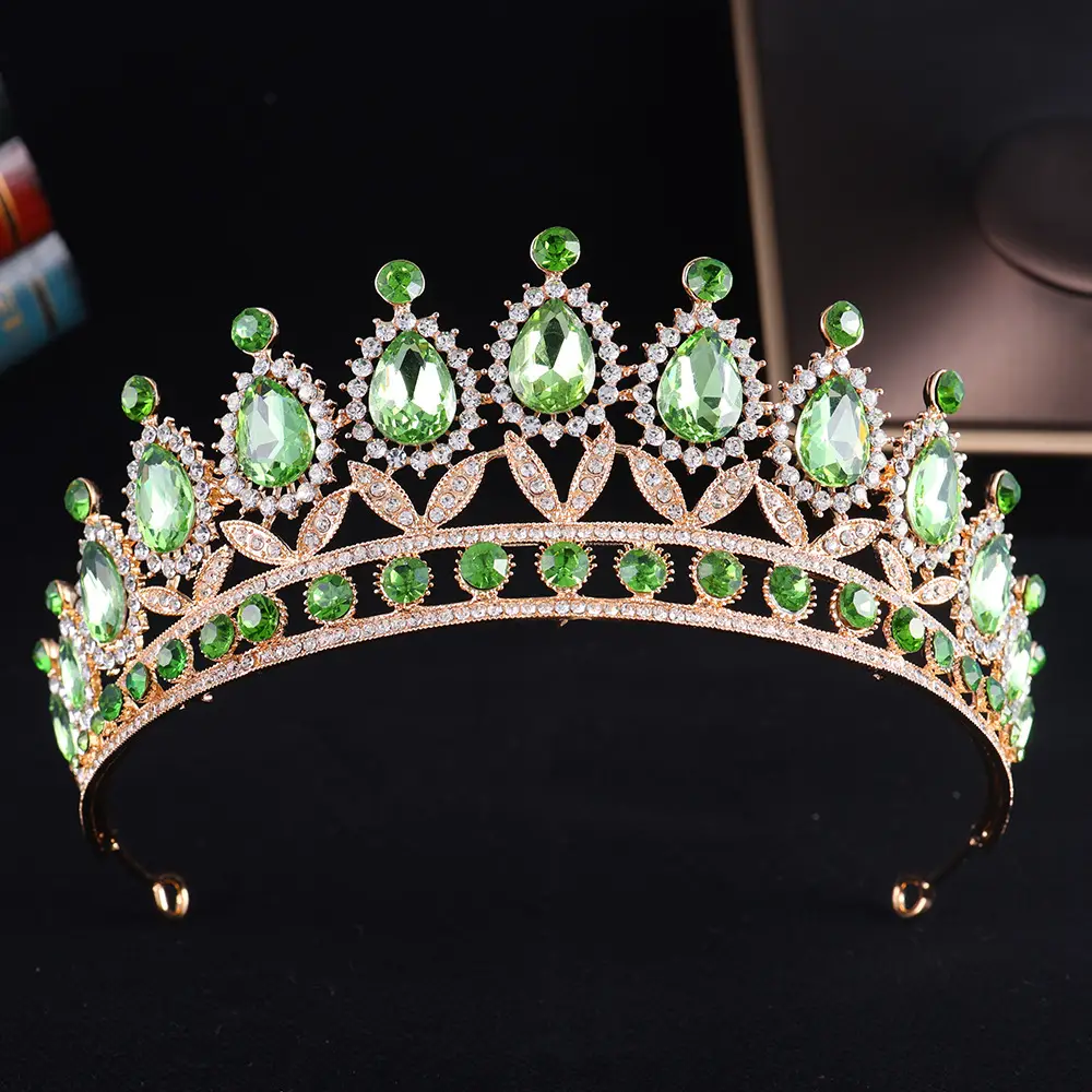 European & American Bride Crown with Drop Diamond & Princess Design - Image 26