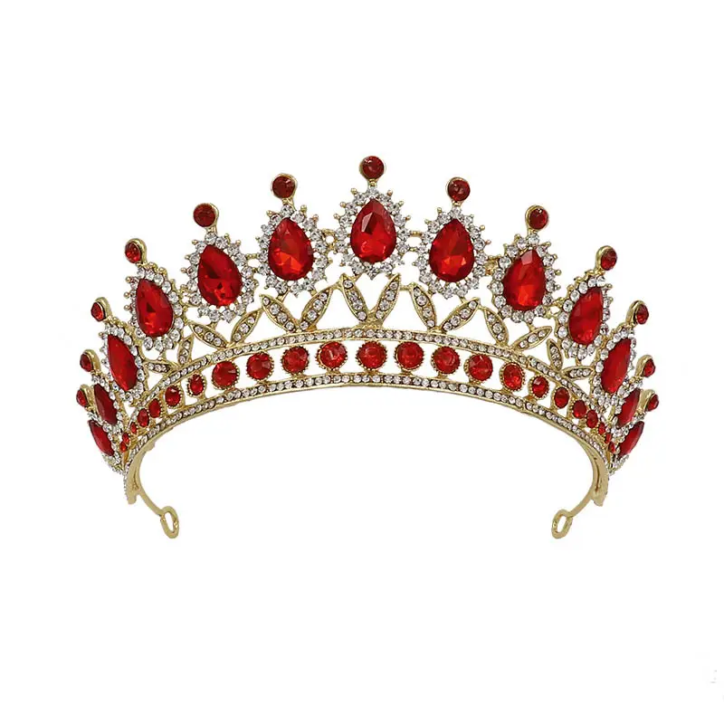 European & American Bride Crown with Drop Diamond & Princess Design - Image 4