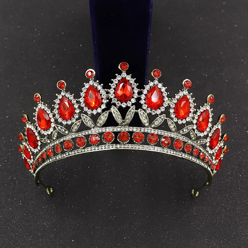 European & American Bride Crown with Drop Diamond & Princess Design - Image 5