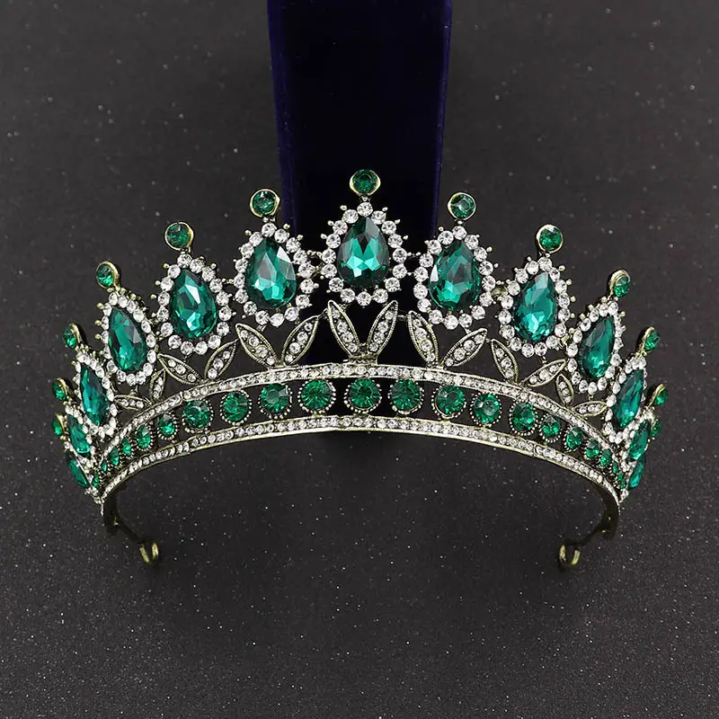 European & American Bride Crown with Drop Diamond & Princess Design - Image 6