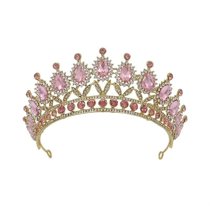 European & American Bride Crown with Drop Diamond & Princess Design - Image 9