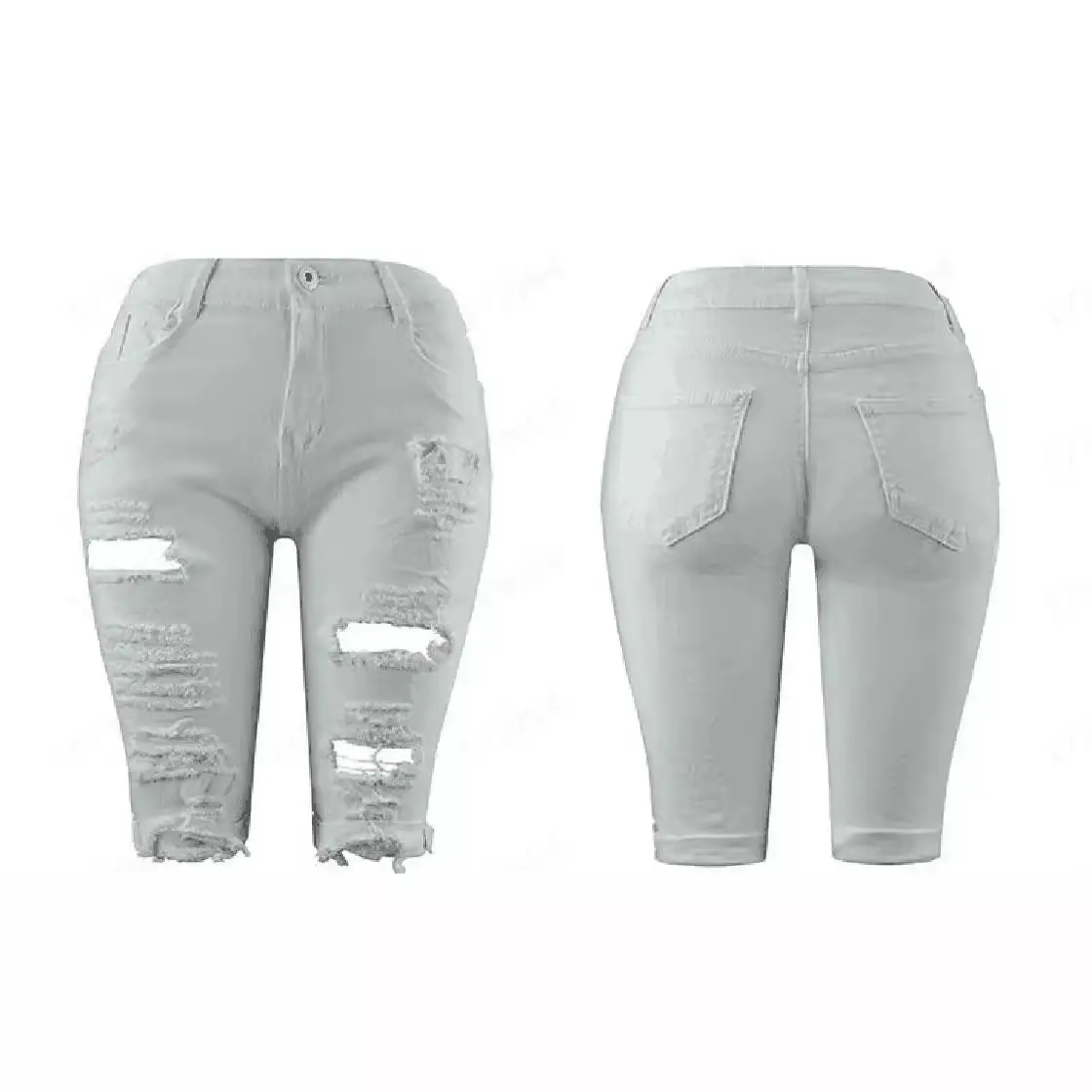 Ripped Denim Shorts Women Slimming 2024 - Image 8