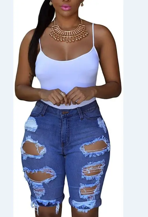 Ripped Denim Shorts Women Slimming 2024 — feature 13