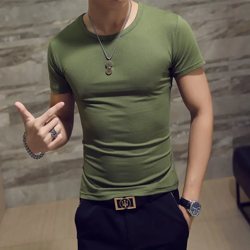 Men's White V-Neck Short Sleeve T-Shirt Plus Size