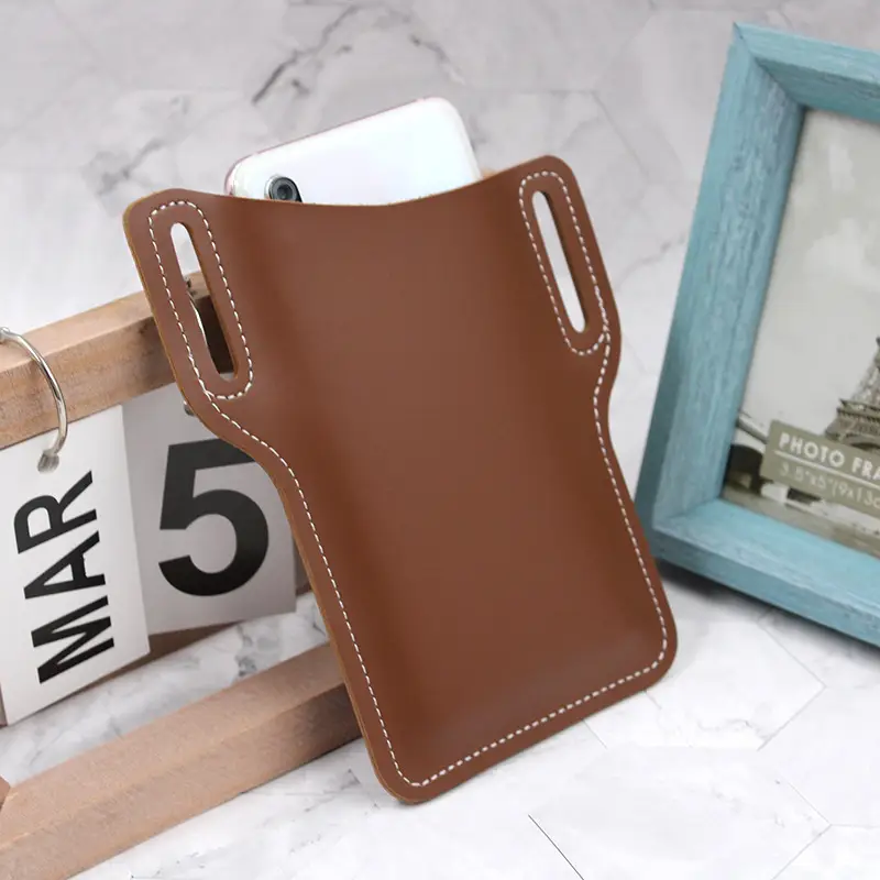 Leather Wallet with Black Strap, Brown, 1 Pc